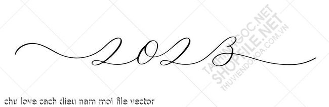 chu love cach dieu nam moi file vector